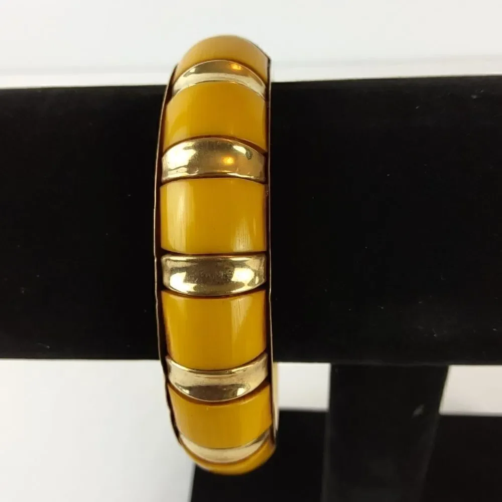 (3/$20) Faux gold tone and enamel bracelet